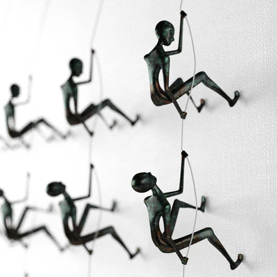 Climbing man wall sculpture — Ver 2