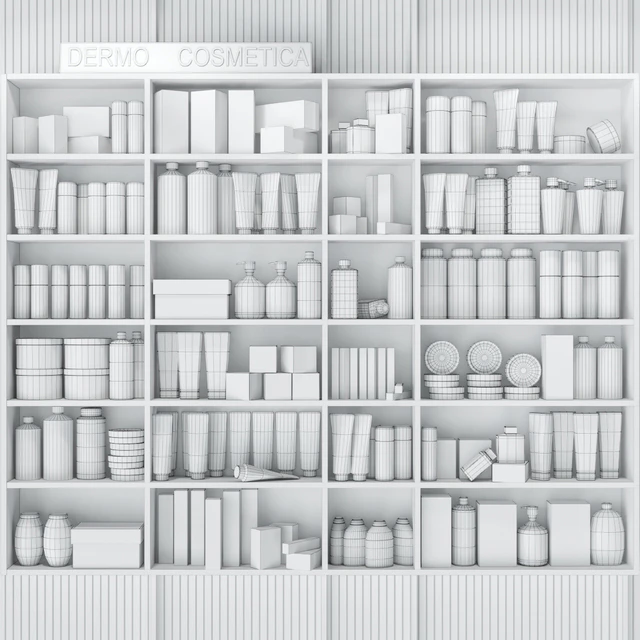 Cabinet with cosmetics for beauty salons or bathroom accessories. Make up — Descargar
