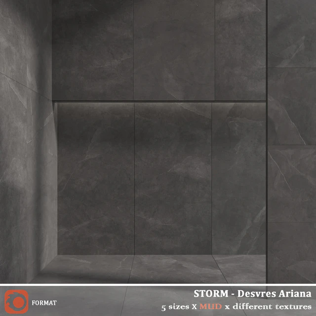 Desvres Ariana STORM white sand gray mud — Descargar