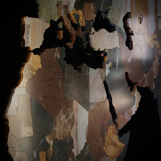 World map. CNC cutting of marble. — Descargar