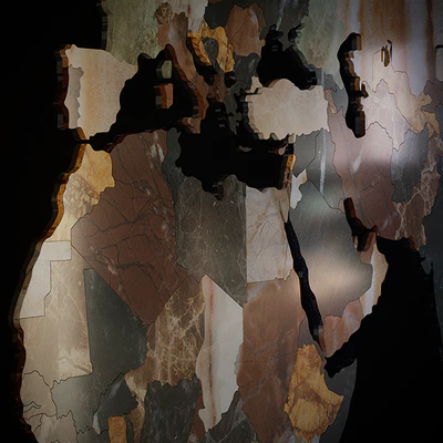 World map. CNC cutting of marble. — Ver 2