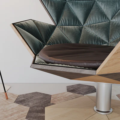 Art armchair and floor lamp 13309 — Ver 2