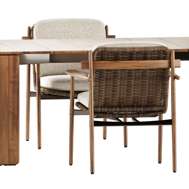 Trio Outdoor Dining chair and Drake Outdoor table by Minotti — Скачать