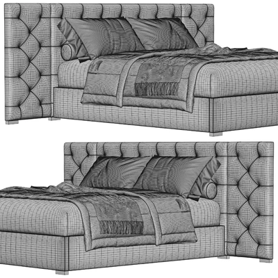 Modena Fabric Diamond-Tufted Extended Bed — Вид 2