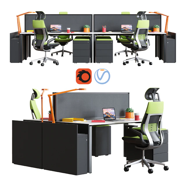 Steelcase - Office Table FrameOne Work Space — Скачать