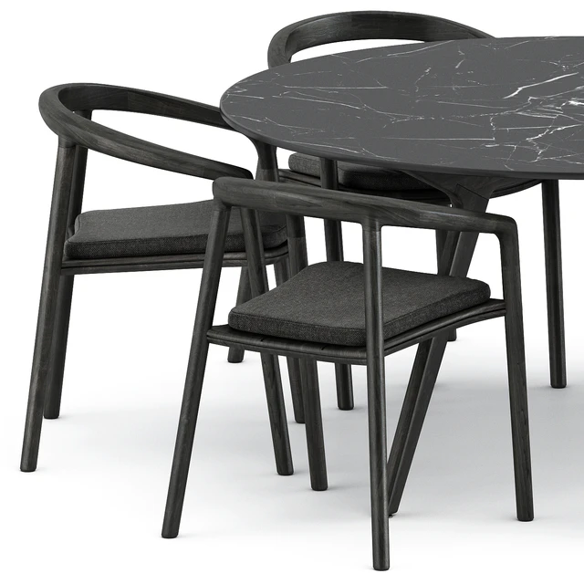 Solid armchair and Teak nero table CF 148 by manutti — Descargar
