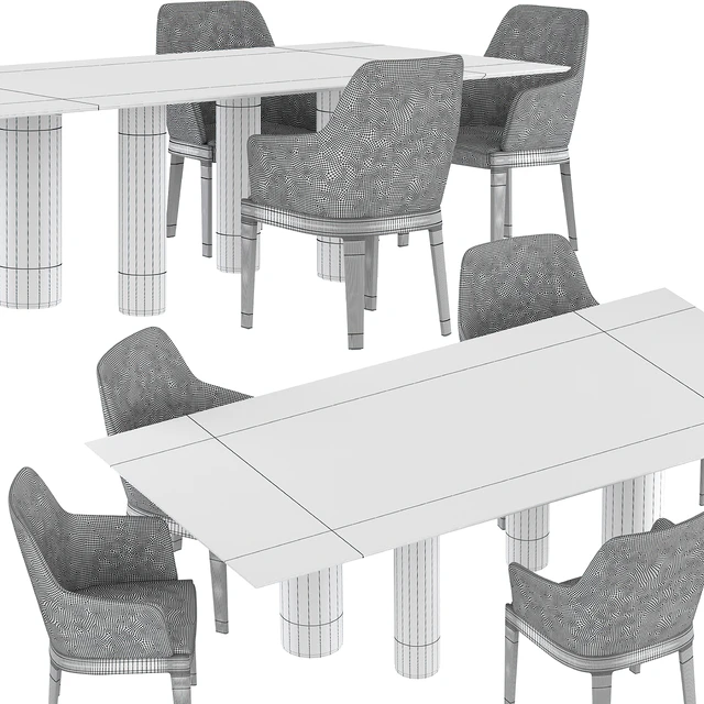 Dining table Cattelan Italia Roll Keramik + chair Molteni Chelsea — Descargar
