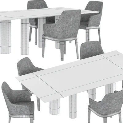 Dining table Cattelan Italia Roll Keramik + chair Molteni Chelsea — Ver 3