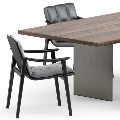 FYNN chair and LINHA DINING TABLE 4 by Minotti — Вид 3