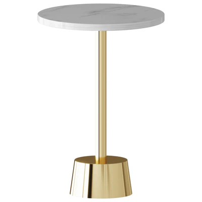 Elyne Side table white marble and gold plated metal Coffee table coffee table — Ver 1