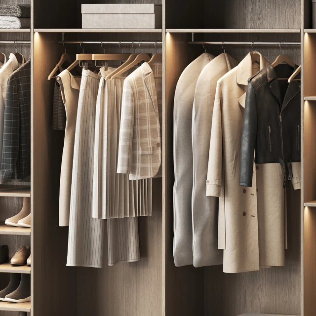 Basic wardrobe made of cabinet furniture with doors — Descargar