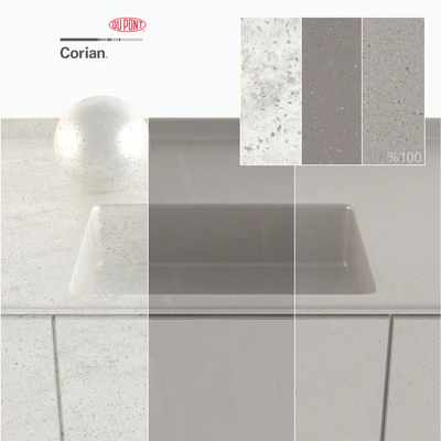 Dupont Corian Kitchen Countertops Gray 1 — Вид 2