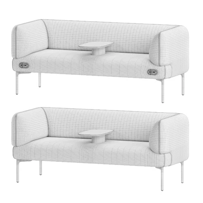 Haworth Cabana Sofa S9C2-0 With Integrated Table — Вид 3