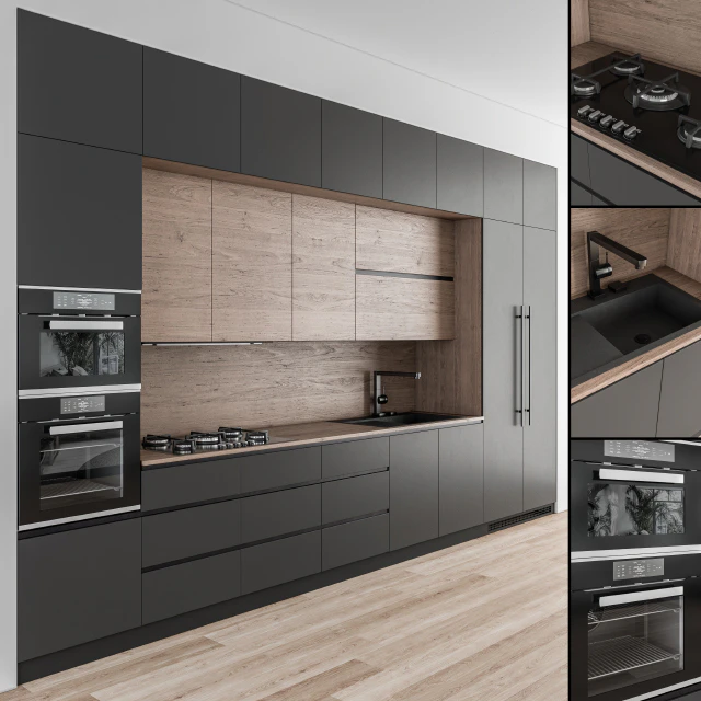 Kitchen Modern - Wood and Black 49 — Скачать