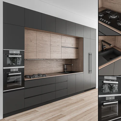 Kitchen Modern - Wood and Black 49 — Вид 1