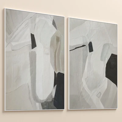 Large Mid-Century Abstract Neutral Wall Art C-864 — Вид 3
