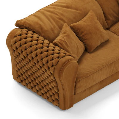Taylor Llorente Furniture Luxury Leather Sofa  Woven Leather brown — Вид 2