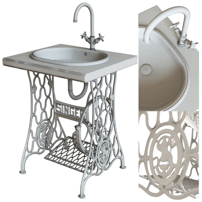 SEREL Washbasin & Singer stand countertop — Ver 2