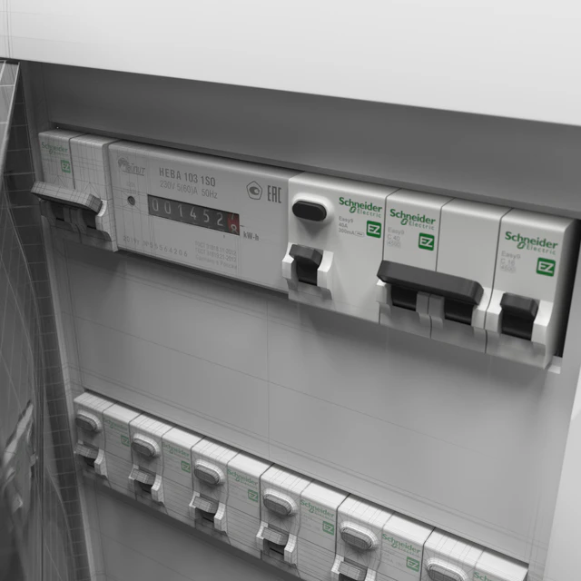 36-module Schneider Electric Easy9 built-in electrical panel — Descargar