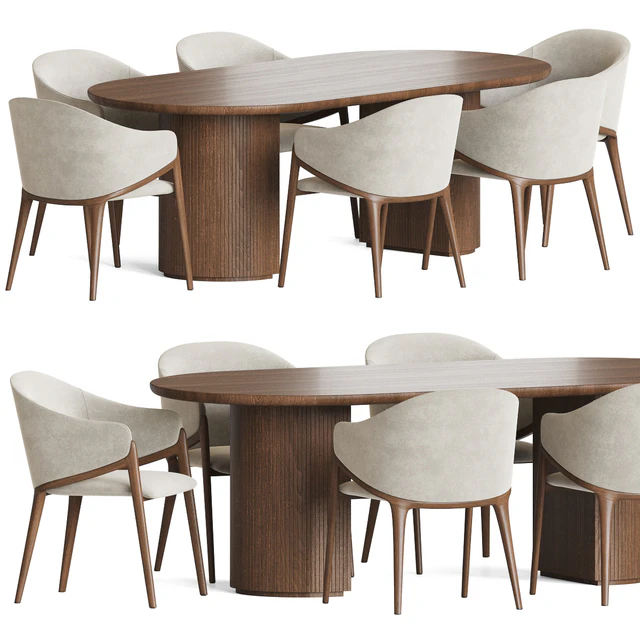 Angelcerda Chair Moon Table Dining Set — Descargar