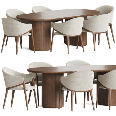 Angelcerda Chair Moon Table Dining Set — Ver 1