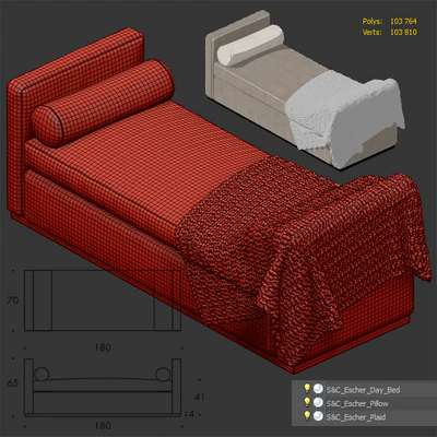 Bench The Sofa and Chair Company Escher Daybed — Ver 2
