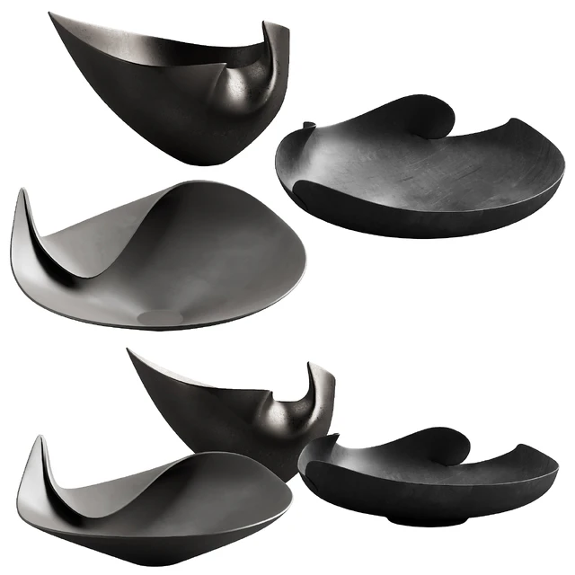 366 decorative vases and pots 04 deformed folded relief vase 03 — Скачать
