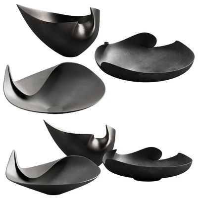 366 decorative vases and pots 04 deformed folded relief vase 03 — Вид 3