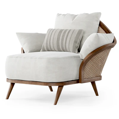 Garden lounge armchair WML / Rattan armchair — Ver 1