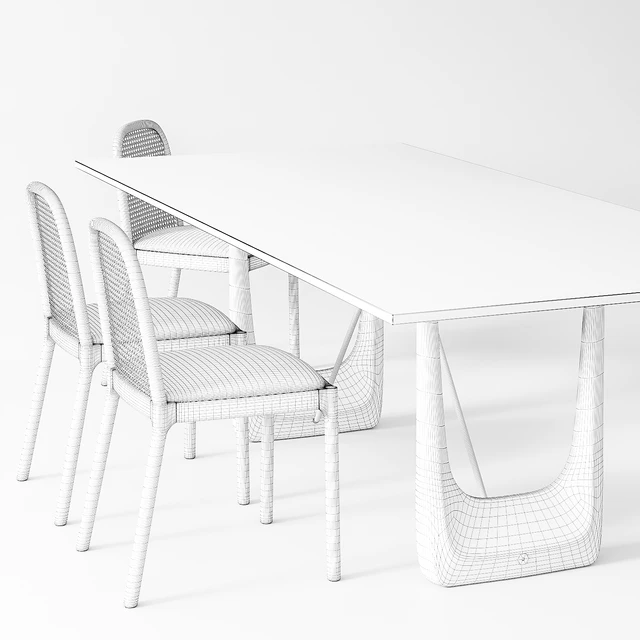 CB2 Nadia Cane chair, Rocco Rectangular marble dining table — Descargar
