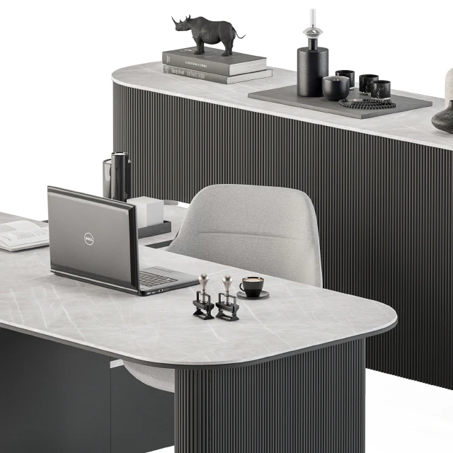 Boss Desk Black and Gray - Office Furniture 236 — Descargar