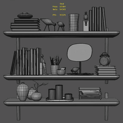 Shelves LISABO (IKEA) with decorative filling — Ver 2