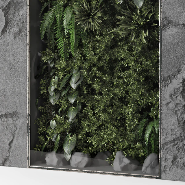 Indoor Wall Vertical Garden Behind the Glass - Set 698 — Descargar
