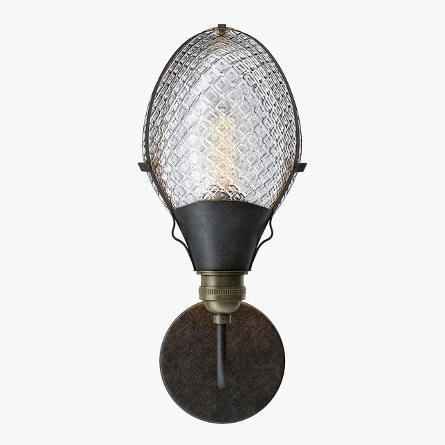 Early Style Quilted Glass Operating Room Light Sconce — Скачать