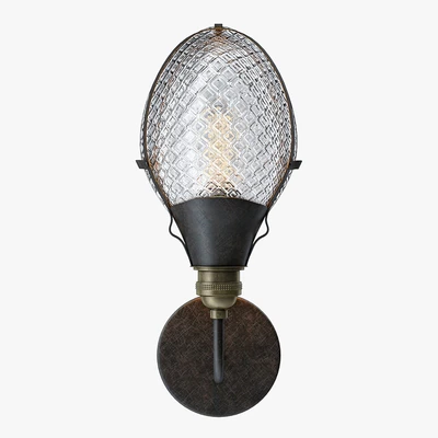 Early Style Quilted Glass Operating Room Light Sconce — Вид 2