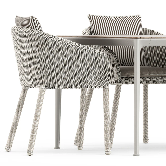 Strada armchair and side chair by Janus et Cie and Mirto Outdoor table by bebitalia — Descargar