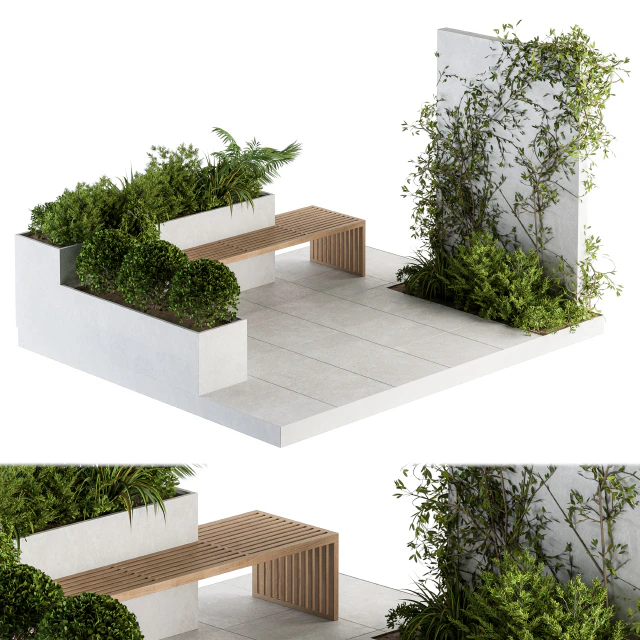 Roof Garden and Landscape Furniture with Pergola 06 — Скачать
