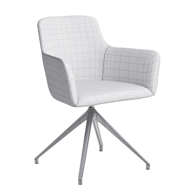 Office chair City by Quadrifoglio, fabric with metal curly legs — Ver 3