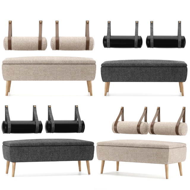 Vaili bench / ottoman Soft Light by Divan.ru and decorative pillows — Descargar