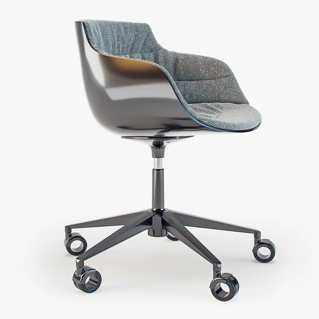 MDF italia chair Flow SLIM padded 5-Point Star Base on Castors — Descargar