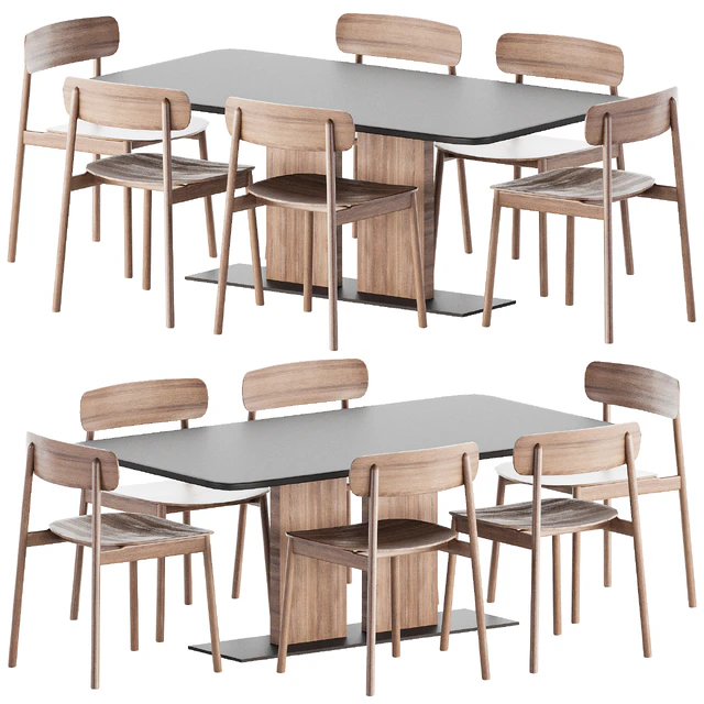 Dinning chair and table set01 — Скачать