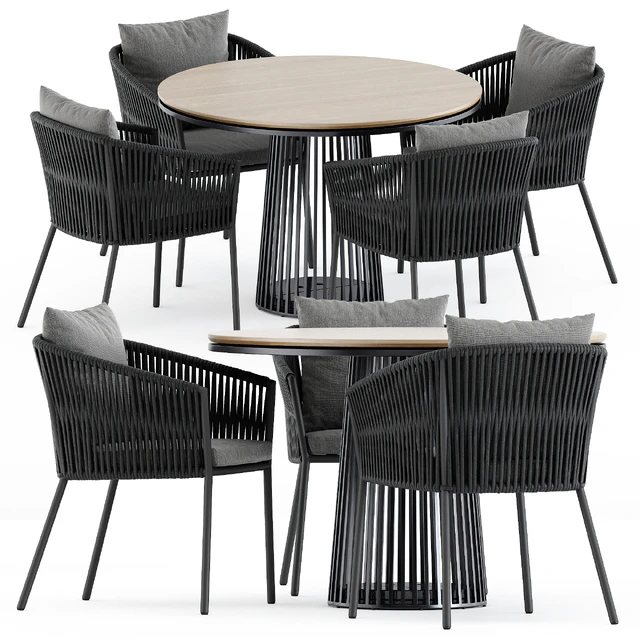Porto Dining Chair by burkedecor and Grid table by solpuri — Скачать
