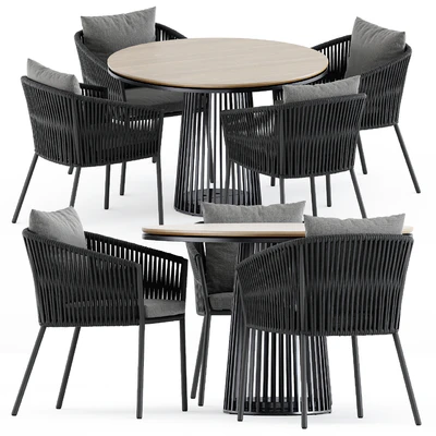 Porto Dining Chair by burkedecor and Grid table by solpuri — Вид 1