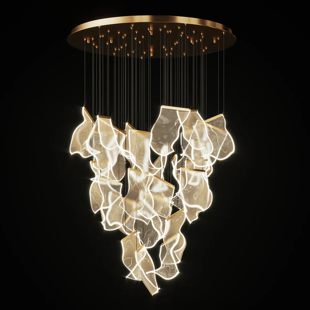 Chandelier with Curved Acrylic Plates Miran 28 — Descargar