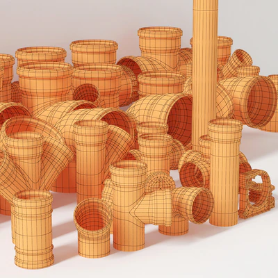 Sewer pipes collection counstraction / Фитинги  канализационные конструктор — Вид 3