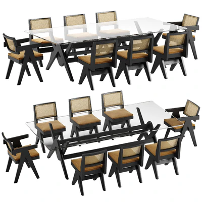 Cassina capitol complex table chair set — View 2