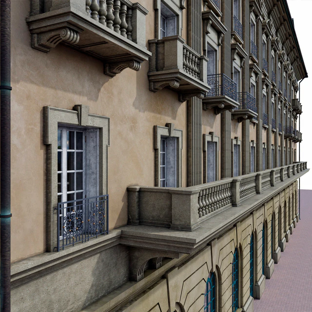 Front of the house in the style of classicism — Descargar