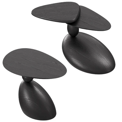 Stones and Twins coffee tables by WOODZENART from the Stone Story collection — Ver 3