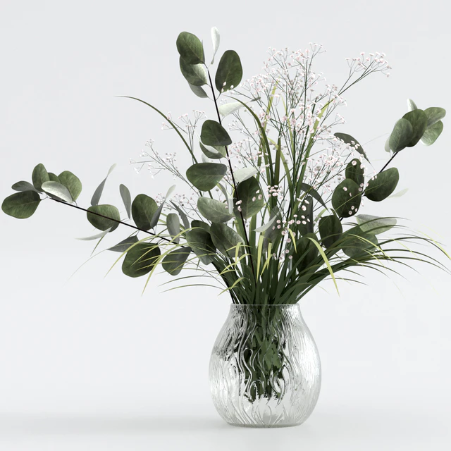 Bouquet of eucalyptus with grass and flowers — Descargar
