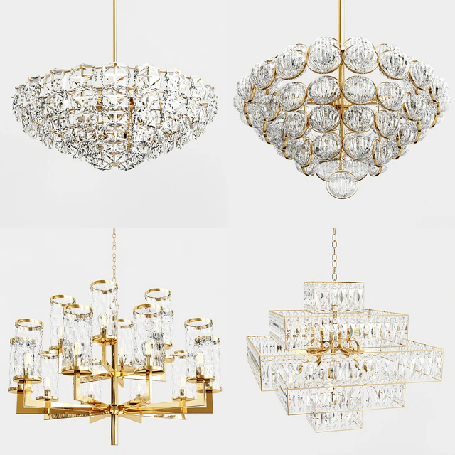 Chandelier gold and glass collection — Descargar